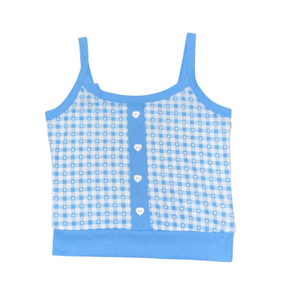 Sweet Society by Hot Topic Heart Plaid cropped Tank Top